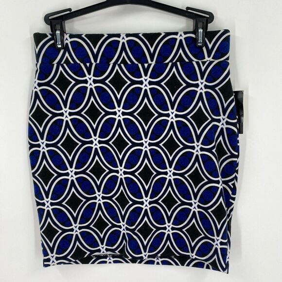 INC International Concepts Blue and White Pencil Skirt size XS - Picture 1 of 3